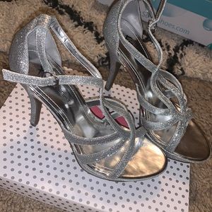 Sparkly Silver high heels